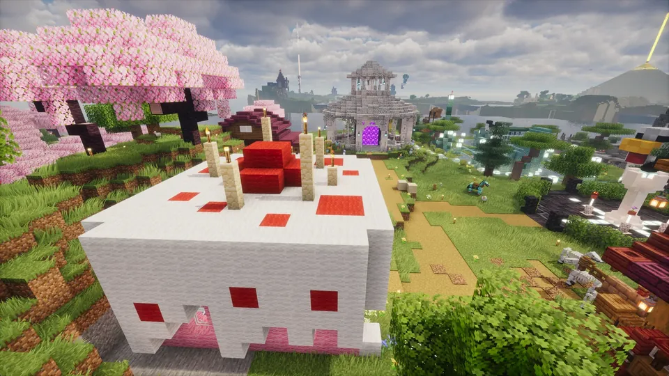 Einkaufsstraße am Spawn